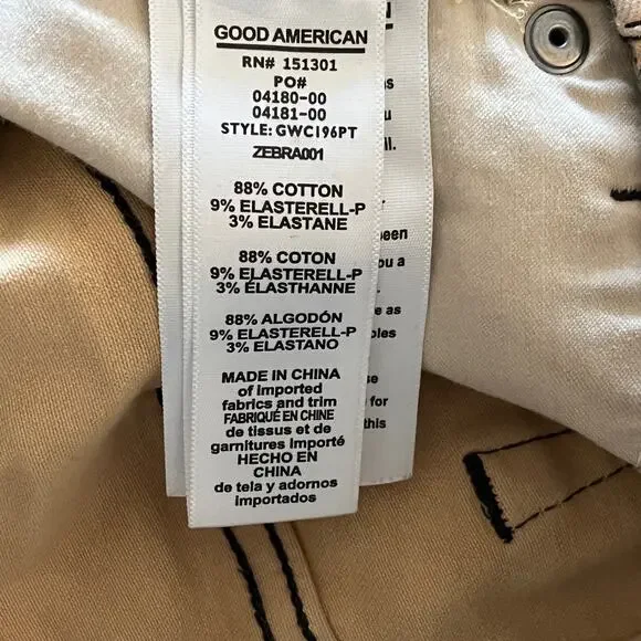 GOOD AMERICAN Good Waist Crop Jeans 2/26 High-Rise Skinny Stretch Zebra - Picture 4 of 4